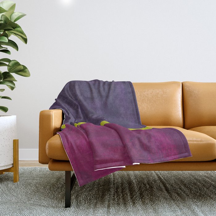 Lime Mauve  Throw Blanket Gallery Image 1