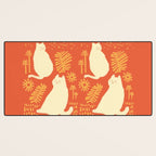 Abstraction minimal cat 27red happy go lucky Desk Mat Gallery Image 3