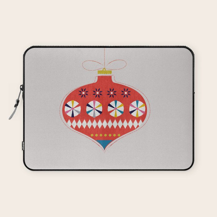 Festive red retro bauble Laptop Sleeve Gallery Image 1