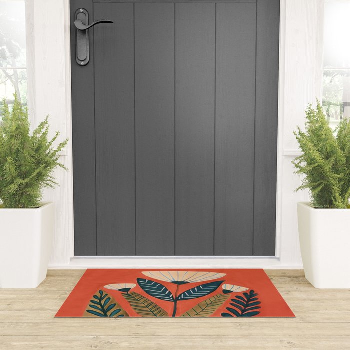 Folk Botanical Bloom Welcome Mat Gallery Image 3