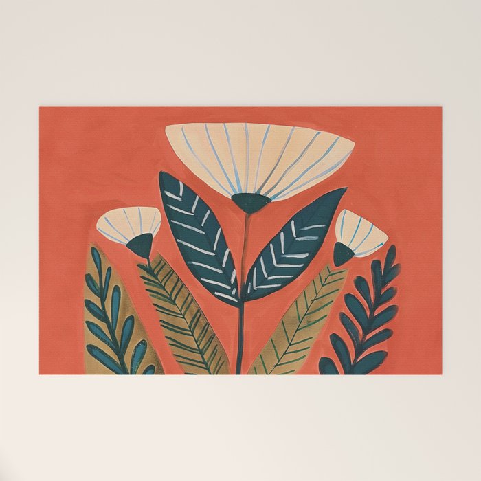 Folk Botanical Bloom Welcome Mat Gallery Image 1