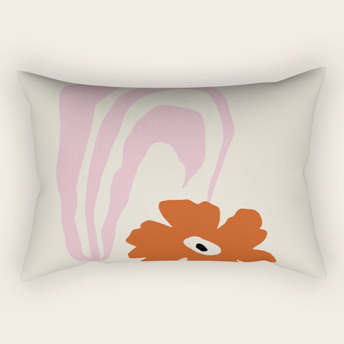 Dropping pink flower  Rectangular Pillow Gallery Image 1