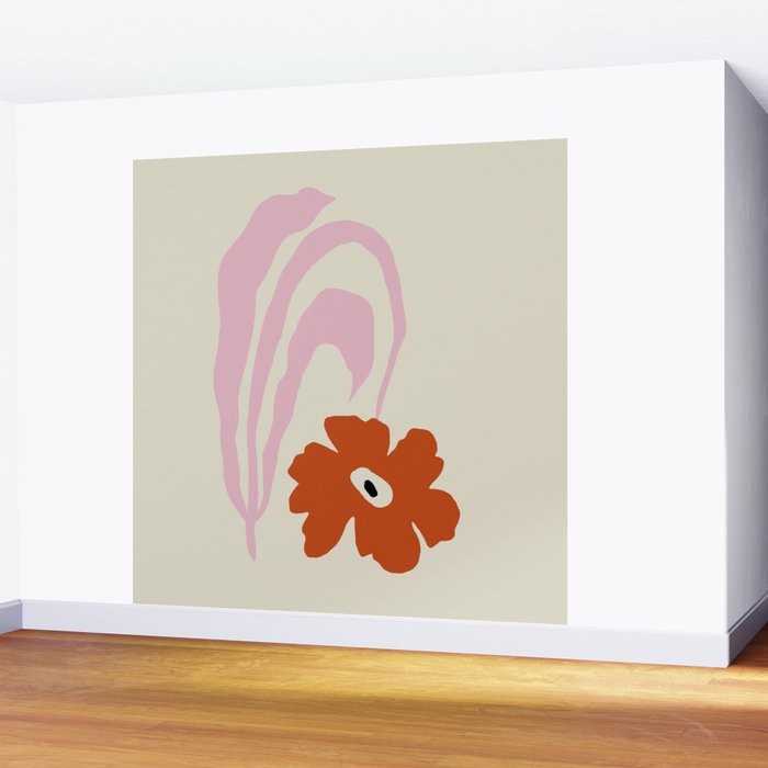 Dropping pink flower  Wall Mural Gallery Image 2