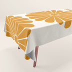 Retro Daisy Abstract V Golden Yellow Bold Floral Tablecloth Gallery Image 1