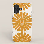 Retro Daisy Abstract V Golden Yellow Bold Floral iPhone Case Gallery Image 1