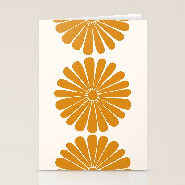 Retro Daisy Abstract V Golden Yellow Bold Floral Stationery Card Gallery Image 2