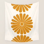 Retro Daisy Abstract V Golden Yellow Bold Floral Wall Tapestry Gallery Image 4