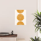 Retro Daisy Abstract V Golden Yellow Bold Floral Poster Gallery Image 2