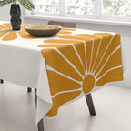 Retro Daisy Abstract V Golden Yellow Bold Floral Tablecloth Gallery Image 3