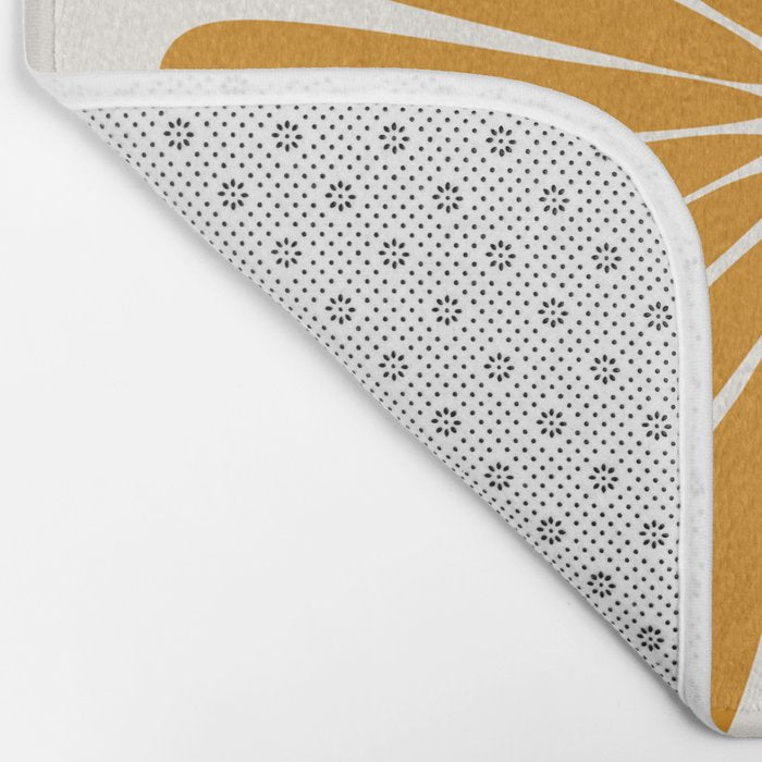 Retro Daisy Abstract V Golden Yellow Bold Floral Bath Mat Gallery Image 2