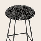 Gothic Rose in Black and White Stool Gallery Image 2
