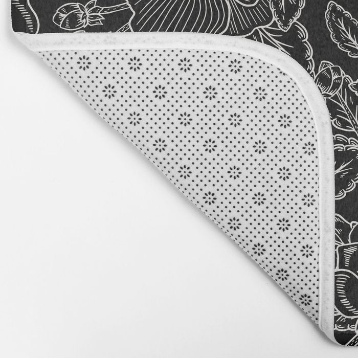 Gothic Rose in Black and White Bath Mat Gallery Image 2