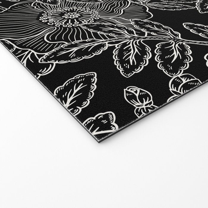 Gothic Rose in Black and White Welcome Mat Gallery Image 2
