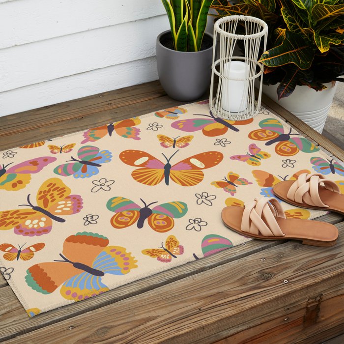 Butterflies Outdoor Rug Gallery Image 2