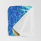 Tropical Jungle Pool | Forest Pop of Color Botanical | Travel Wild Plants Eclectic Watercolor Swim  Throw Blanket Gallery Image 3