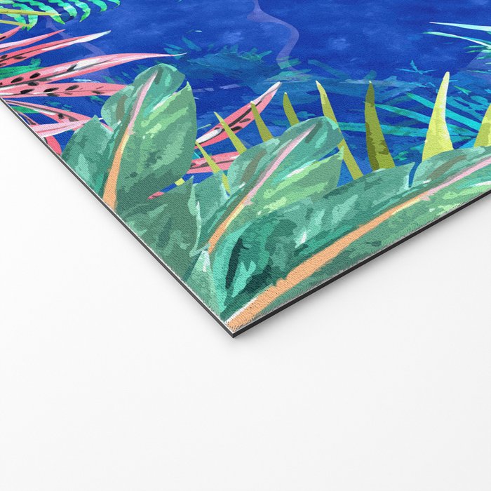 Tropical Jungle Pool | Forest Pop of Color Botanical | Travel Wild Plants Eclectic Watercolor Swim  Welcome Mat Gallery Image 2
