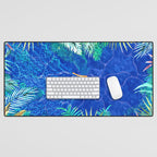 Tropical Jungle Pool | Forest Pop of Color Botanical | Travel Wild Plants Eclectic Watercolor Swim  Desk Mat Gallery Image 1