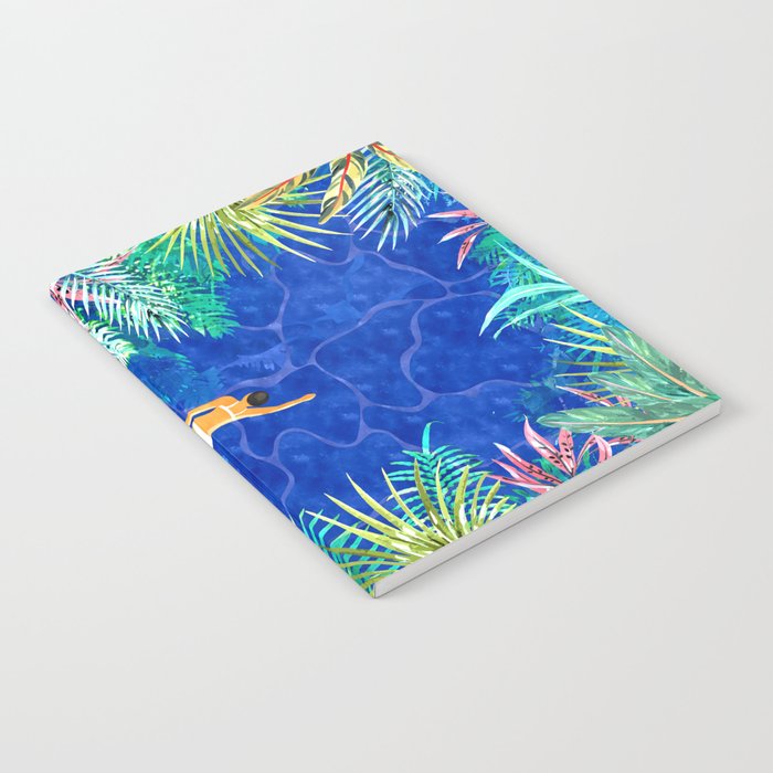 Tropical Jungle Pool | Forest Pop of Color Botanical | Travel Wild Plants Eclectic Watercolor Swim  Notebook Gallery Image 2