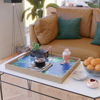 Tropical Jungle Pool | Forest Pop of Color Botanical | Travel Wild Plants Eclectic Watercolor Swim  Serving Tray Gallery Image 2