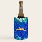 Tropical Jungle Pool | Forest Pop of Color Botanical | Travel Wild Plants Eclectic Watercolor Swim  Wine Chiller Gallery Image 1
