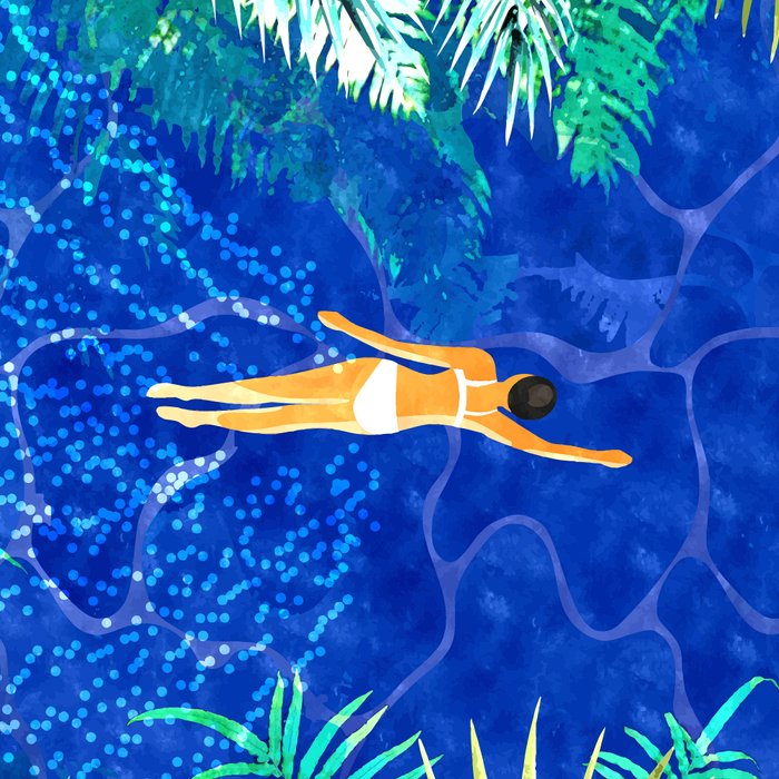 Tropical Jungle Pool | Forest Pop of Color Botanical | Travel Wild Plants Eclectic Watercolor Swim  Coffee Mug Gallery Image 2