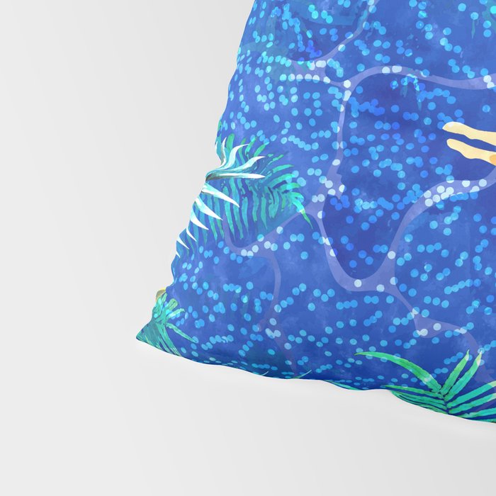 Tropical Jungle Pool | Forest Pop of Color Botanical | Travel Wild Plants Eclectic Watercolor Swim  Pillow Sham Gallery Image 4