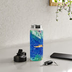 Tropical Jungle Pool | Forest Pop of Color Botanical | Travel Wild Plants Eclectic Watercolor Swim  Water Bottle Gallery Image 4