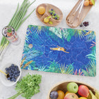 Tropical Jungle Pool | Forest Pop of Color Botanical | Travel Wild Plants Eclectic Watercolor Swim  Cutting Board Gallery Image 2