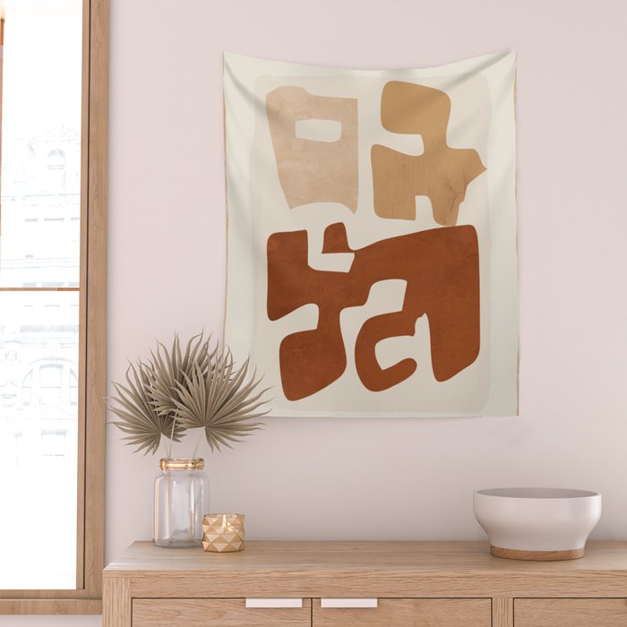 Modern Abstract Shapes 111 Wall Tapestry Gallery Image 2