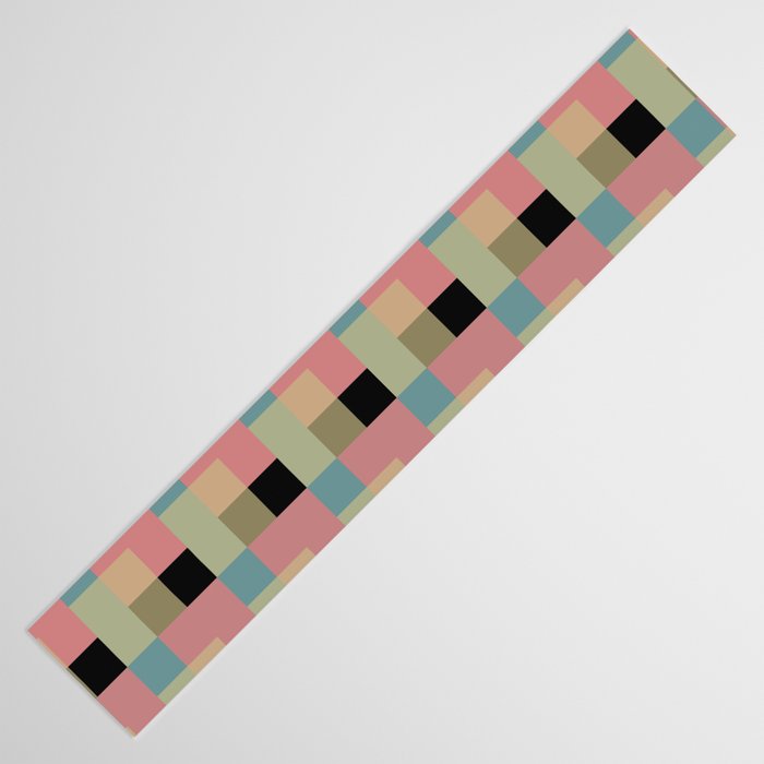 Geometric Trend in Pink Green and Black Table Runner Gallery Image 3