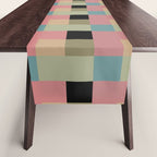 Geometric Trend in Pink Green and Black Table Runner Gallery Image 1
