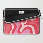 Retro Liquid Swirl Abstract Pattern Cherry Red Pink Laptop Sleeve Gallery Image 2