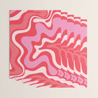 Retro Liquid Swirl Abstract Pattern Cherry Red Pink Wrapping Paper Gallery Image 3