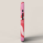 Retro Liquid Swirl Abstract Pattern Cherry Red Pink iPhone Case Gallery Image 2