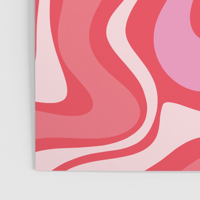 Retro Liquid Swirl Abstract Pattern Cherry Red Pink Poster Gallery Image 3