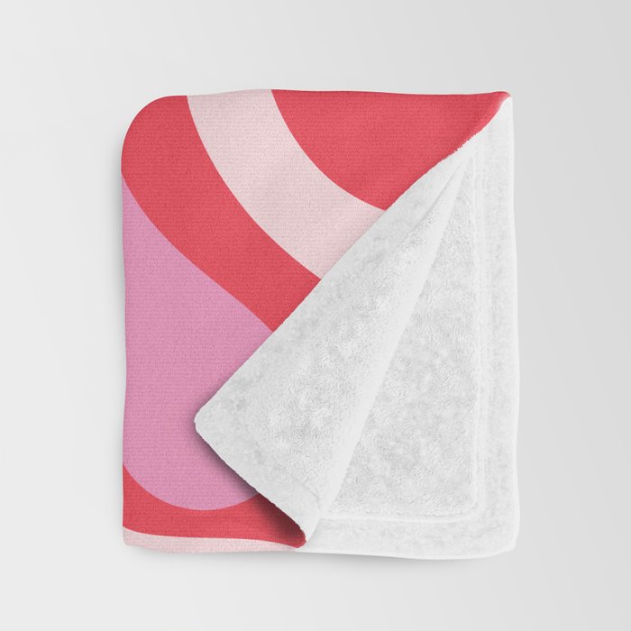Retro Liquid Swirl Abstract Pattern Cherry Red Pink Throw Blanket Gallery Image 3