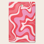 Retro Liquid Swirl Abstract Pattern Cherry Red Pink Cutting Board Gallery Image 1