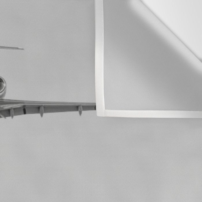 Steady As She Goes; aircraft coming in for an island landing black and white photography- photographs Wall Tapestry Gallery Image 3
