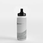 Steady As She Goes; aircraft coming in for an island landing black and white photography- photographs Water Bottle Gallery Image 2