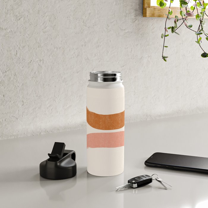 Terracotta Mid Century Abstract Rainbow Arches Water Bottle Gallery Image 4