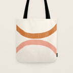 Terracotta Mid Century Abstract Rainbow Arches Tote Bag Gallery Image 1