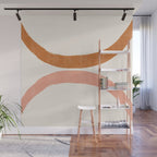 Terracotta Mid Century Abstract Rainbow Arches Wall Mural Gallery Image 1