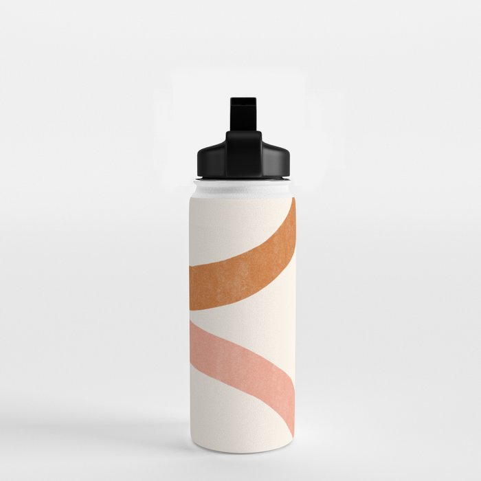 Terracotta Mid Century Abstract Rainbow Arches Water Bottle Gallery Image 2