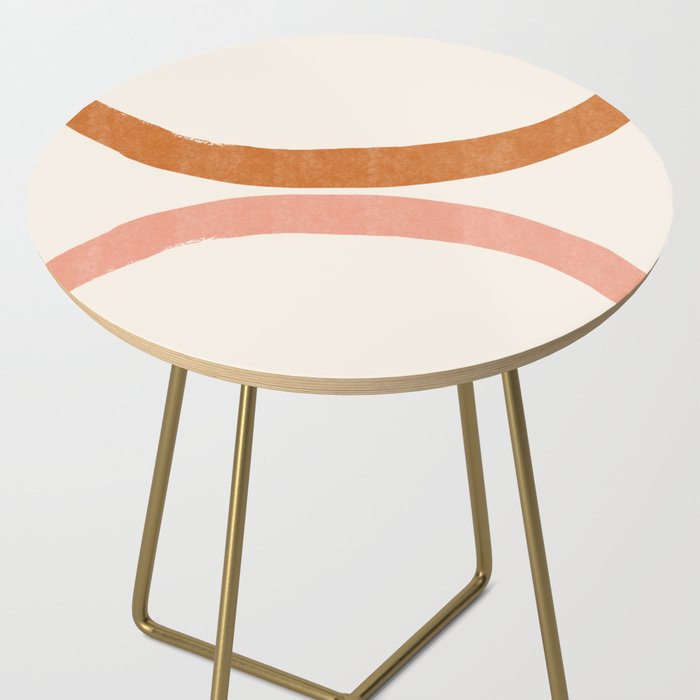 Terracotta Mid Century Abstract Rainbow Arches Side Table Gallery Image 2