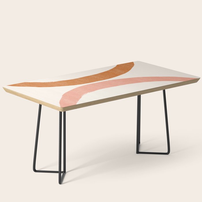Terracotta Mid Century Abstract Rainbow Arches Coffee Table Gallery Image 1
