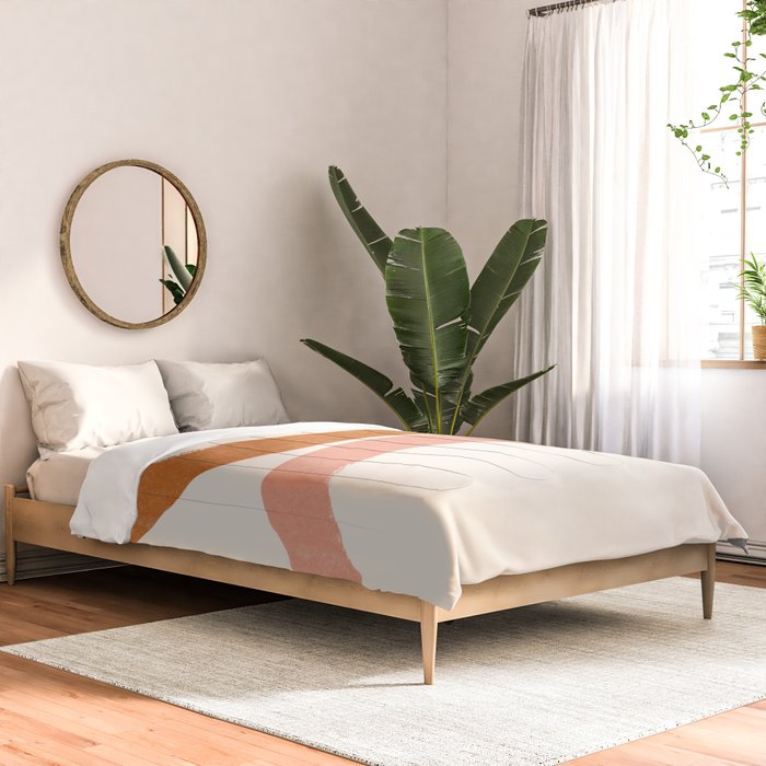 Terracotta Mid Century Abstract Rainbow Arches Comforter Gallery Image 2