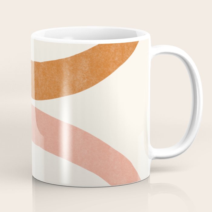 Terracotta Mid Century Abstract Rainbow Arches Coffee Mug