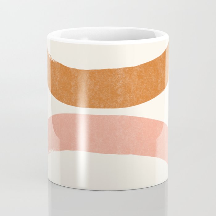 Terracotta Mid Century Abstract Rainbow Arches Coffee Mug Gallery Image 4