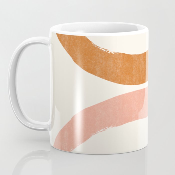 Terracotta Mid Century Abstract Rainbow Arches Coffee Mug Gallery Image 3