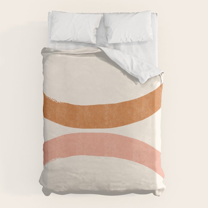 Terracotta Mid Century Abstract Rainbow Arches Duvet Cover Gallery Image 6